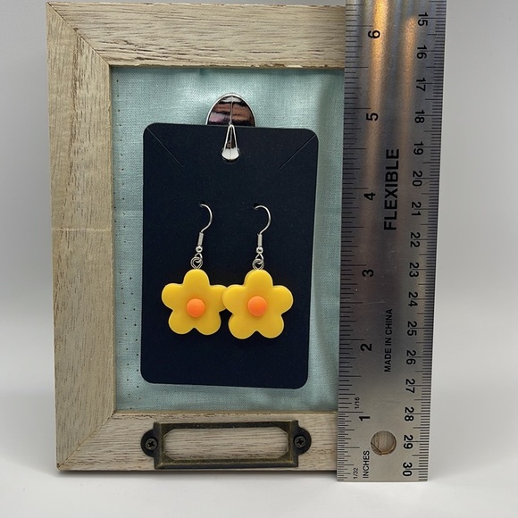 3 For $20 Cute Yellow Flower Drop Earrings - Retro Dangle Style  “You Pick 3” - Picture 2 of 7